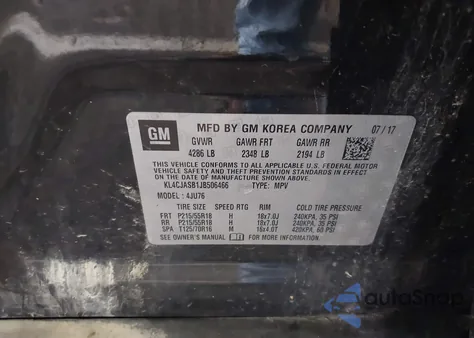 2018 Buick Encore Preferred z USA, uszkodzony, nr VIN KL4CJASB1JB506466